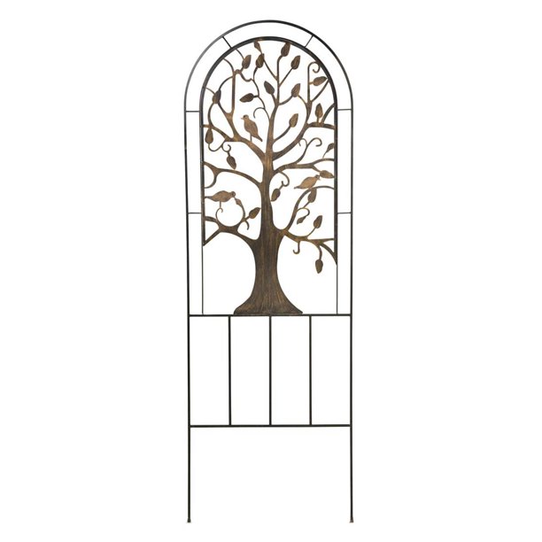 Plow & Hearth 72" Metal Garden Trellis with Tree Of Life Design