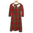 thumbnail image 6 of Royal Stewart Tartan Plaid Womens Summer Dress Tie Back A Line Flare Dress, 6 of 9