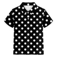 thumbnail image 4 of YMNXA Kids Boys Polo Shirt Short Sleeve Lapel Polka Dot Print Soft Comfortable Breathable Tee Top For Casual Daily Wear,Black,3-4 Years, 4 of 4