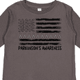 thumbnail image 4 of Inktastic Parkinson's Awareness Gray Ribbons and Flag Boys or Girls Long Sleeve Toddler T-Shirt, 4 of 5