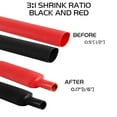 thumbnail image 2 of 3:1 Adhesive Heat Shrinkable Plastic Tube Protection Solid Wire Conductors & Flame Retardant 1/2in Diameter Black+Red 2PCS 40ft, 2 of 4