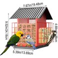 thumbnail image 3 of sruoe Bird Feeder, Hanging Bird Feeder Tray, Bird Houses Feeders Outdoor, Cardinal Bird Feeder, Hopper Feeder, Small Large Bowl Wild Bird Feeders for Garden Decor, Iron, 3 of 5