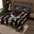 thumbnail image 3 of American Flag Queen Bedspread Set, Brown Grey Camouflage Antlers and Leaves Coverlet Set for Teens Adults,Camo Hunting Deer Wild Animal Quilt Set Stars and Stripes Bed Set ( Farmhouse Style ), 3 of 3