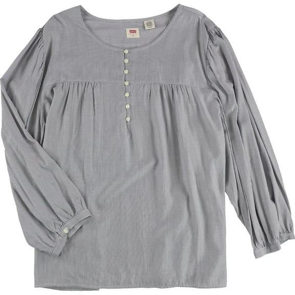 Levi's Womens Halsey Crop Knit Blouse, Blue, Plus Size, 3X