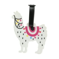 Unique Bargains 1 Pc Alpaca Luggage Tag for Travelling White Soft Rubber