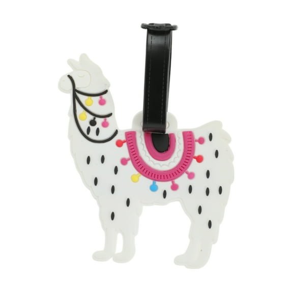 Unique Bargains 1 Pc Alpaca Luggage Tag for Travelling White Soft Rubber