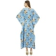 thumbnail image 1 of Bimba Blue Kaftan Kimono Dress Women's Summer Evening Floral Printed Maxi-4, 1 of 3