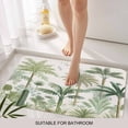 thumbnail image 6 of Green Palm Trees Doormat Outdoor Entrance 18"x30", Farmhouse Summer Leaves Plants Birds Absorb Moisture Dirt Door Mats, Non-Slip Rubber Backing Floor Mats Indoor, Low-Profile Front Door Rugs, 6 of 9