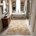 thumbnail image 5 of Toyoso 3'x5' Amber Bloom Artistic Area Rug, Golden Botanical Silicone Carpet, 0.25" Slim Machine Washable Non-Slip Rug for Kitchen and Home Offices, Elegant Statement Flower Indoor Decor Rug, 5 of 9