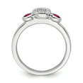 thumbnail image 2 of Sterling Silver Stackable Expressions Dbl Round Cr. Ruby & Dia. Ring - Size 5, 2 of 3