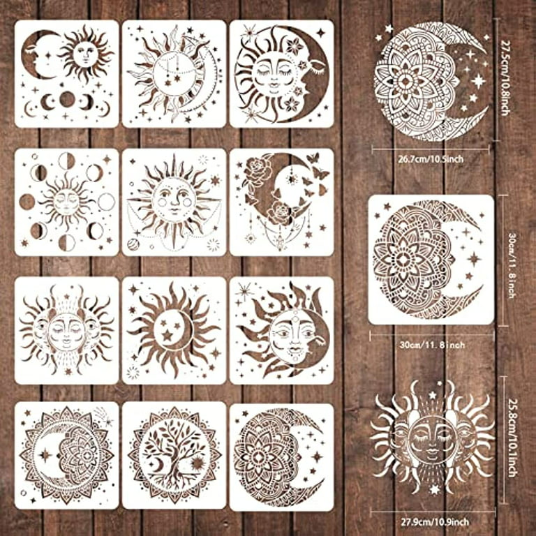 5 PCS Mandala Circle Stencils for Artwork Pattern Stencils for