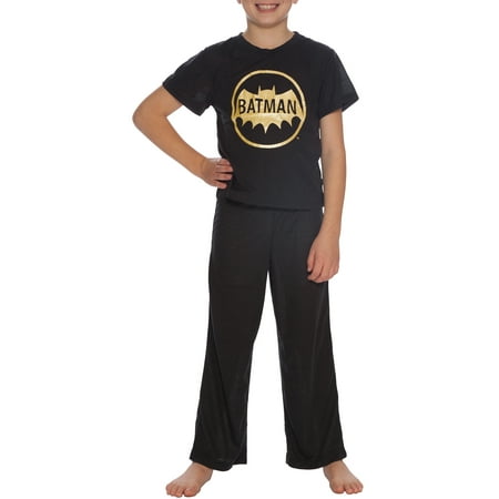 Black Shorty Pajamas - Batman Boys' Short Sleeve Vintage 2 Piece Pajama Sleep Set
