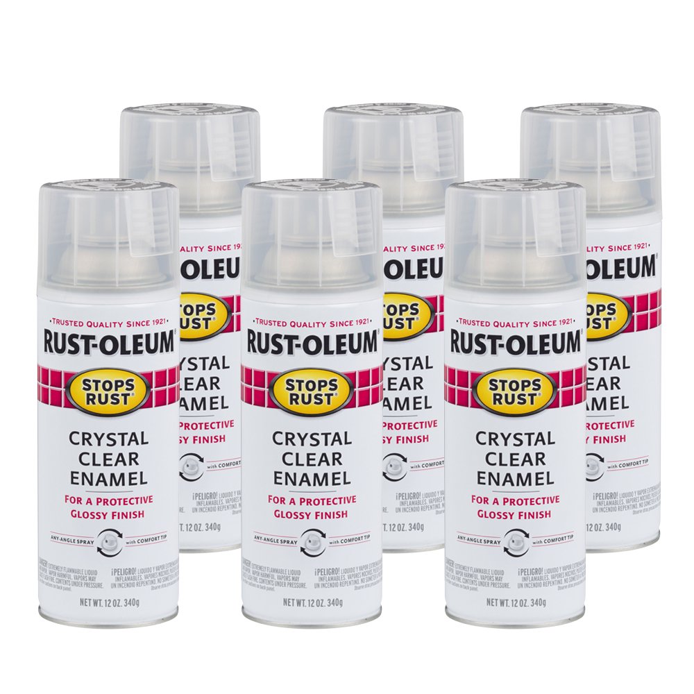 Crystal Clear RustOleum Stops Rust Protective Enamel Spray Paint, 6