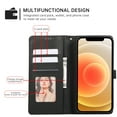 thumbnail image 2 of Dteck for iPhone 14 Plus Flip Wallet Case,Magnetic Leather Card Slots Pattern Case Shockproof TPU Kickstand Full Body Protection Cover with Wrist Strap for iPhone 14 Plus,Black, 2 of 9