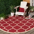 thumbnail image 3 of Safavieh Courtyard Alyssa Geometric Indoor/Outdoor Area Rug, Red/Bone, 7'10" x 7'10" Round, 3 of 13