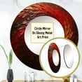 thumbnail image 3 of Designart "Spiraling Red Whimsical Whirl" Abstract Spirals Rund Mirror For Wall Decor - Large Red Round Print Mirror - Round Modern Mirror - Wall Mounted Round Large Mirror - 23" x 23", 3 of 6