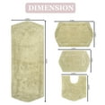 thumbnail image 3 of Home Weavers Waterford Collection 100% Cotton Non-Slip Bathroom Rug Set Machine Washable Bathroom Rug, Bath Rug, U Shaped Contour, Runner, Green Color 4 Piece Bath Rug set, 3 of 8