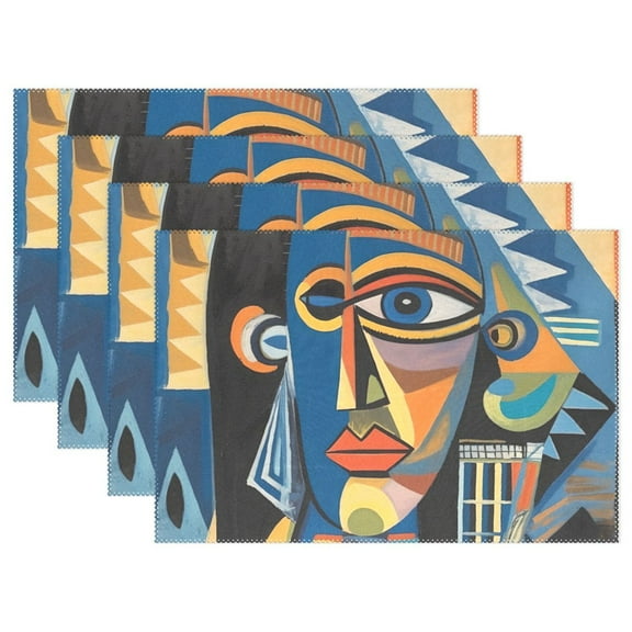 Woman Face Abstract 12×18 inch Placemats Heat Resistant Washable Foldable Rectangular Placemats Set Decoration Indoor Outdoor for Kitchen Dining Table 1PC