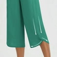 thumbnail image 6 of Brglopf Women's Capri Pants Wide Leg Athletic Yoga Capris with Pockets Lightweight Drawstring Waist Loose Lounge Summer Pants Green L, 6 of 8