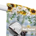 thumbnail image 4 of Spring Dog Swag Curtains for Kitchen/Bedroom/Living Room, Sunflower Daisy Botanical Blue Plaid Scalloped Curtains 63 Inch Long, Rod Pocket Window Swag Topper Curtains Valances 2 Panels Set 36"x63", 4 of 8