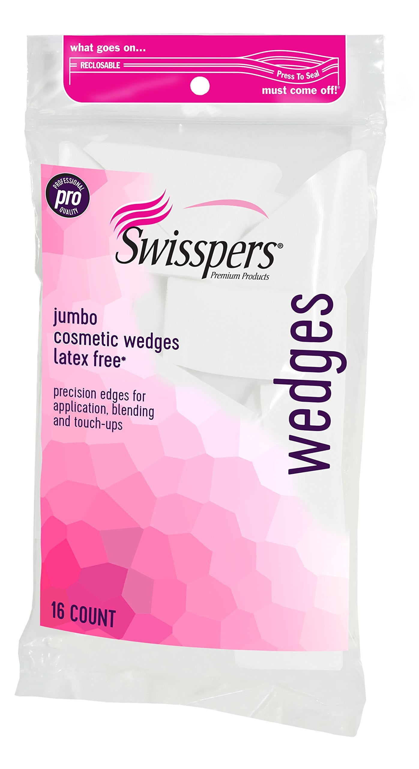 Swisspers Premium Pro Cosmetic Wedges, LatexFree Makeup Wedge, Jumbo