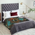 thumbnail image 5 of XMXT Flannel Warm Throw Blanket, Persian Eye Print Bedroom Decor Blankets for Bed Couch Living Room, 50 x 70 inches, 5 of 9