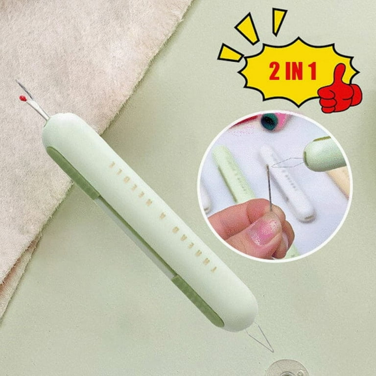 GLMFAN 6-Pack 2-in-1 Needle Threader & Seam Ripper - Hand Sewing Tool With Retractable Design For Crafting & Mending
