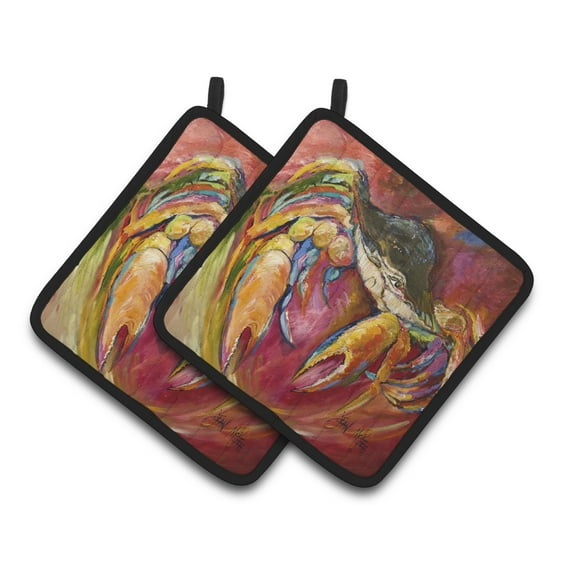 Carolines Treasures JMK1249PTHD Crab Stars Pair of Pot Holders , 7.5HX7.5W, multicolor