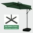 thumbnail image 2 of Ainfox 10ft Cantilever Offset Patio Umbrella with Sandbags Weighted Base and Cross Base - Outdoor Market Umbrella, Easy Tilt Adjustment,Green, 2 of 7