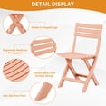 thumbnail image 4 of TAO ONE Plastic Folding Bistro Set – 3 Piece Portable Indoor Outdoor Table and Chairs for Patio, Balcony, Garden, and Poolside (Pink), 4 of 9
