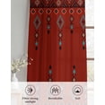 thumbnail image 6 of Red Boho Sheer Curtains 54 Inch Length 2 Panels Set for Living Room/Bedroom, Vintage Ethnic Tribe Abstract Art Retro Kitchen Curtains Grommet Semi-Sheer Curtains Drapes Window Treatments 42"x54"x2, 6 of 7