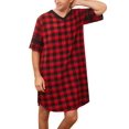 thumbnail image 4 of Ekouaer Nightshirt for Men Comfy Nightwear Big&Tall V Neck Short Sleeve Soft Loose Pajama Sleep Shirt, 4 of 6