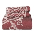 thumbnail image 2 of Superior Woven Jacquard Bedspread Set Queen Size, 3-Piece Lightweight All Seasons Coverlet, Berry Red, 2 of 8