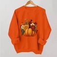thumbnail image 2 of Hurxie Fall Pumpkins Sweatshirts for Women Long Sleeve Halloween Thanksgiving Graphic Shirt, 2 of 7