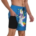 thumbnail image 2 of Fuzoiu Cool Unicorn Star Golden Print Men's Swim Shorts,Quick-Dry Double-Layer Swim Trunks,Board Trunks,Beach Shorts Swimwear Bathing Suits-Medium, 2 of 6