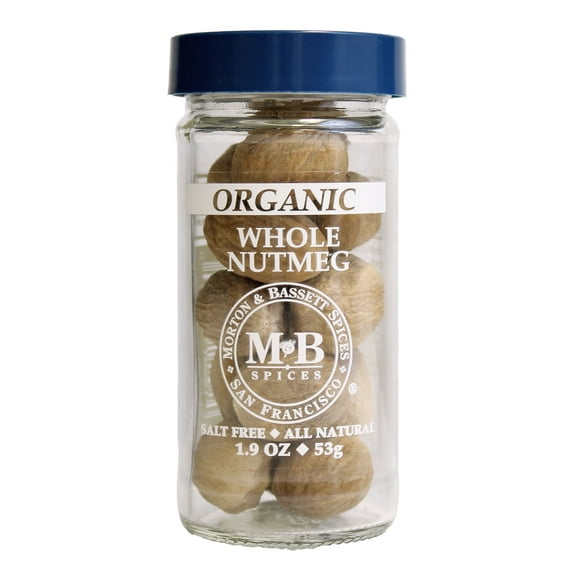 Morton & Bassett Organic Whole Nutmeg, 1.9 oz – Single Spice