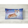 thumbnail image 2 of Corgi Snow Cardinal Canvas Fabric Decorative Pillow, 2 of 3