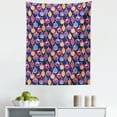 thumbnail image 1 of Christmas Tapestry, Cartoonish Illustration of Merry Colorful Ornaments and Minimal Stars, Fabric Wall Hanging Decor for Bedroom Living Room Dorm, 5 Sizes, Indigo and Multicolor, by Ambesonne, 1 of 1