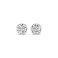 thumbnail image 3 of KEEVA JEWELS 0.50 Carat Moissanite Bezel Set Round Cut Gemstones Solitaire Stud Earrings for Women, Made in White Gold Plated Silver., 3 of 7