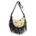 thumbnail image 2 of Fringe Crossbody Bag Women's Crossbody Handbags 13.39x6.69x3.62Inch Bank Card Bag Cash Bag Key Bag Go Shopping Fashion Smiling Bees Yellow Honeycomb, 2 of 7