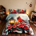 thumbnail image 2 of Manfei Cardinal King Size Comforter Sets Winter Comforters King Size, Turquoise White 3-Pieces 1 Comforter and 2 Pillowcases, Gray Reversible, 2 of 6