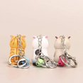 thumbnail image 5 of Cat Keychain Charms, Key Ring Cute Key Chain Shy Chubby Kitten Trinket Bag Decor, 5 of 5