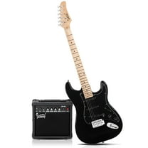 Glarry Full Size Electric Guitar for Beginner with 20W Amplifier, Black