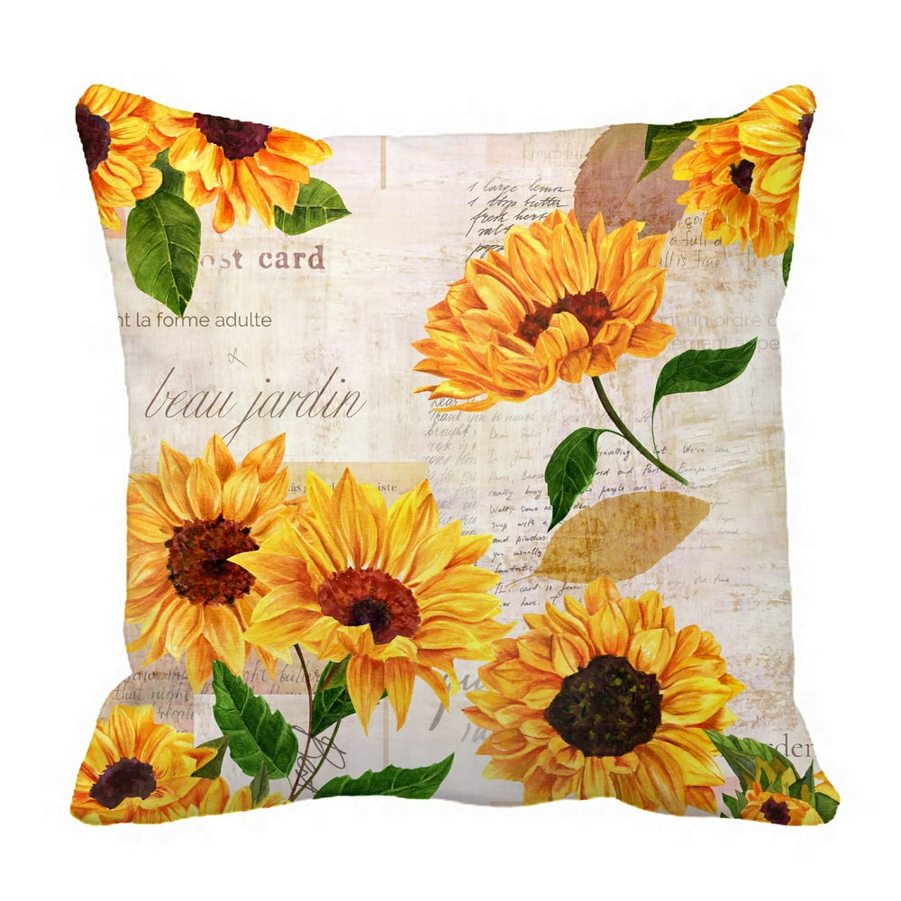 ABPHQTO Vibrant Yellow Sunflowers Pillow Case Pillow Cover Pillow ...