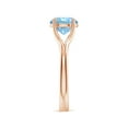 thumbnail image 3 of Angara Natural 1.6 Ct. Aquamarine Solitaire Ring in 14K Rose Gold for Women (Ring Size: 10.5), 3 of 10
