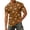Brown, variant on Men's Fashion Printed V-Neck Short Sleeve T-Shirt – Hawaiian Polka Dot Print Design for Beach Outings and Leisure Wear,Blue,L