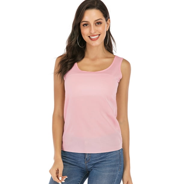 LELINTA Women Sleeveless Casual Loose Sheer Cropped Vest Tank Tops