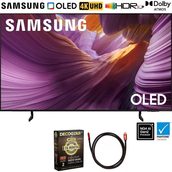 Restored Samsung QN77S85FAEXZA 77 inch OLED HDR 4K S85F Smart TV 2025 (Refurbished) Bundle with 6FT HDMI 2.0 Cable and CPS Exclusive 26 Month Protection Pack (BEACH-CPS-26M3500)