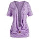 thumbnail image 3 of Tamaño más carenado frontal Marled camiseta Y cabestro sin mangas floral Conjunto Rosegal Camisetas tallas grandes, 3 of 5