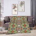 thumbnail image 6 of DouZhe Ultra-Soft Micro Fleece Lightweight Flannel Bed Blanket, Aztec Style Mosaic Drawing Print Cozy Warm Throw Blankets, 80"x60", 6 of 7